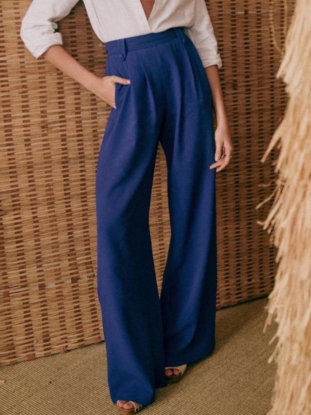 Sezane Loulou Trousers Blue Vif